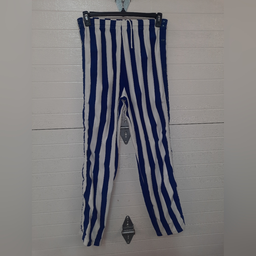 Ripon Athletics Blue and White Striped Breakaway Style Pants